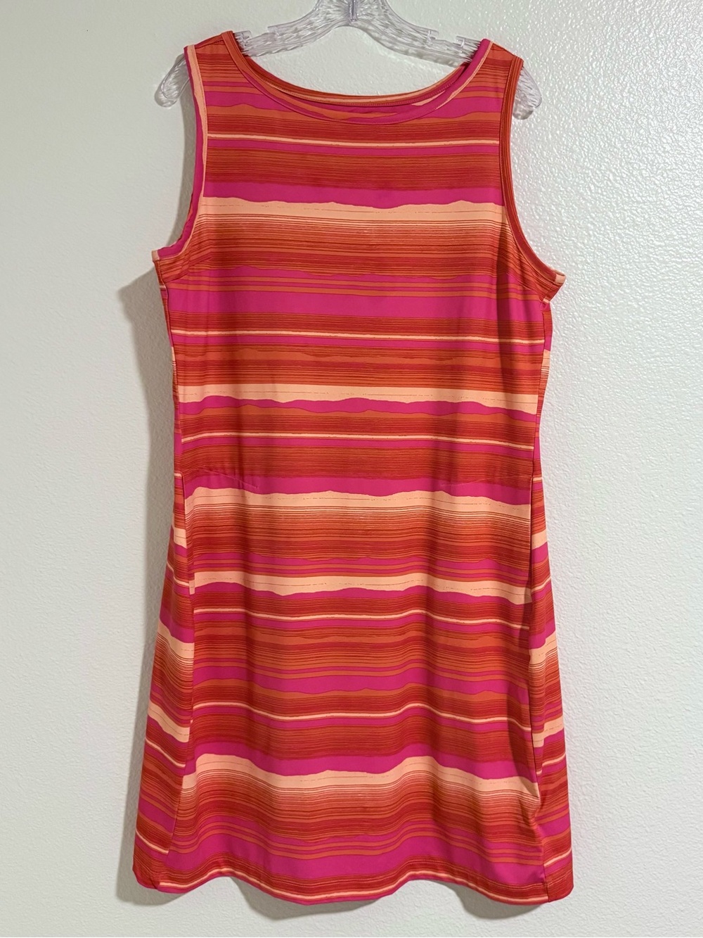 Columbia Chill River sunset printed striped dress women’s XL with pockets